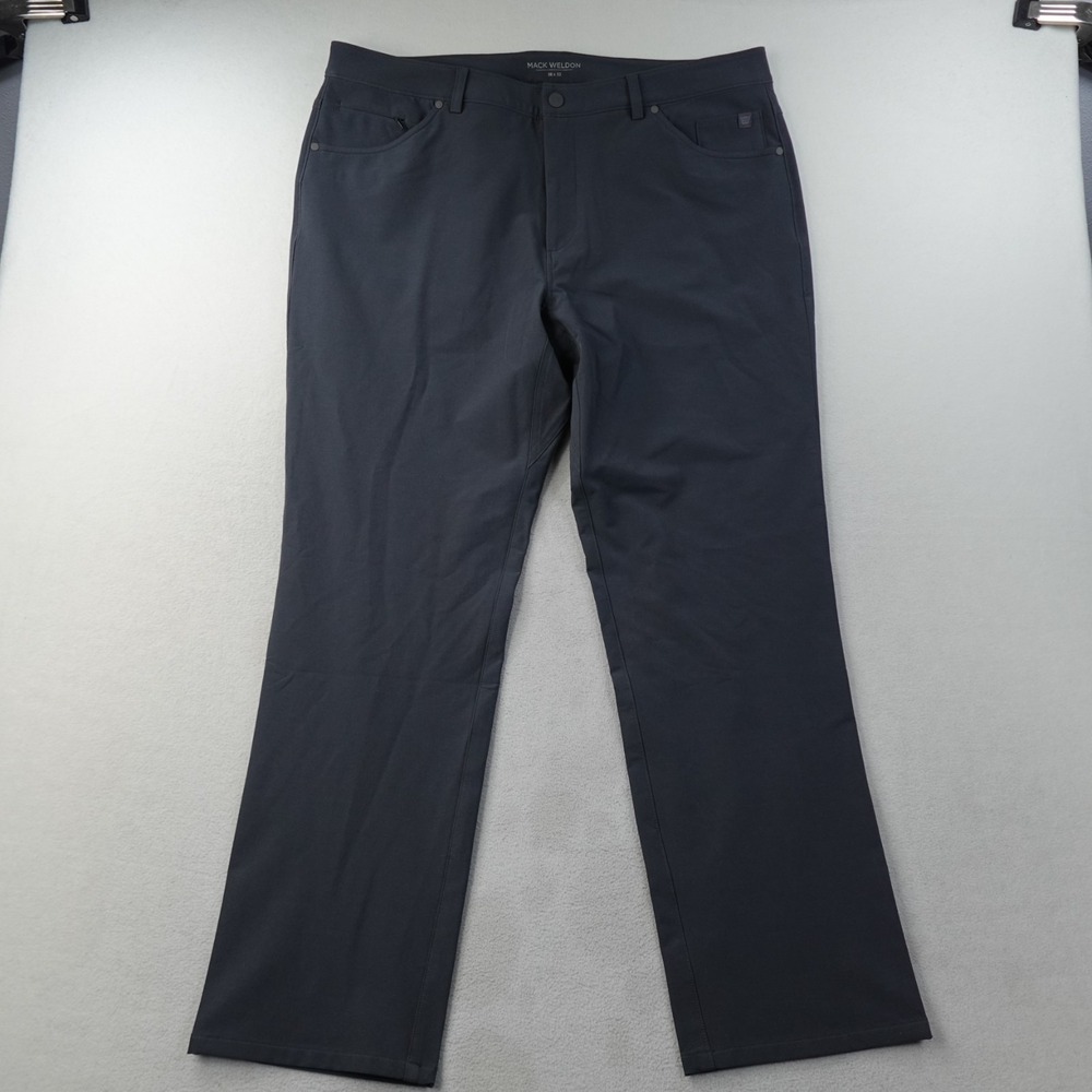 Mack Weldon Radius Flex 5 Pocket Pants Mens 38 Gray Straight Leg Performance